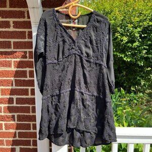 Johnny Was Black Embroidered Tunic